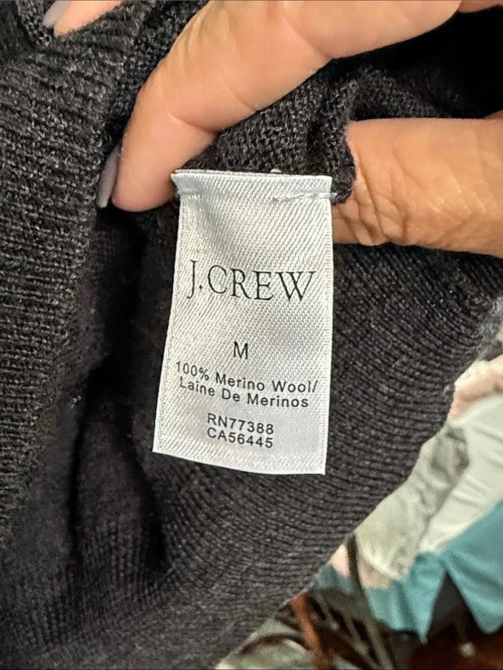 J.Crew Merino Wool V-Neck Sweater Gray Medium
